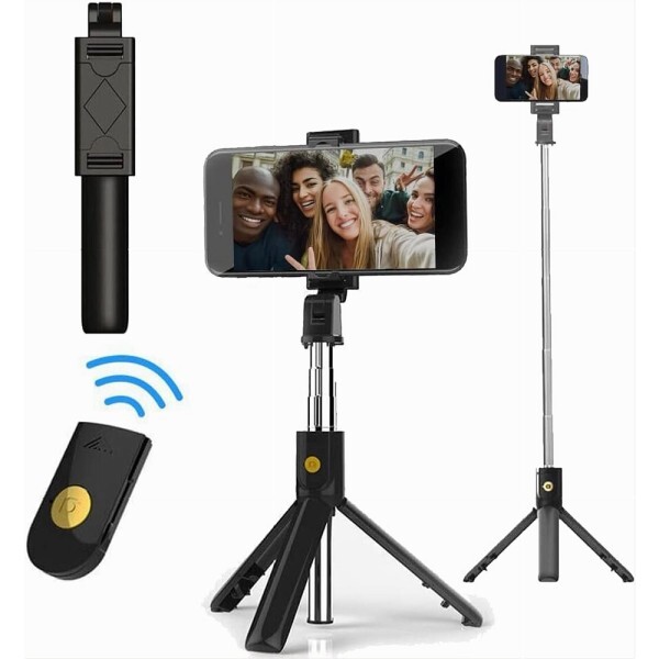 Treppiede 3in1 Selfie Stick Bluetooth Asta Estensibile Con Telecomando Portatile