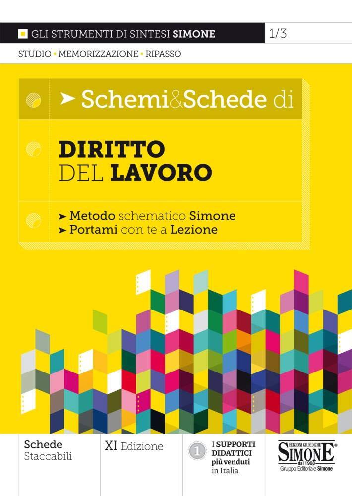 9788891427311 Schemi & schede di diritto del lavoro. Metodo schematico Simone -