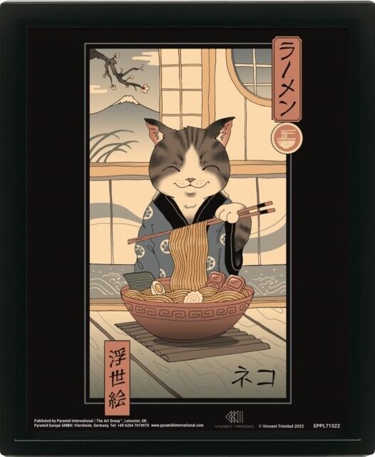 Vincent Trinidad Neko Ramen Ukiyoe Frame Book NUOVO