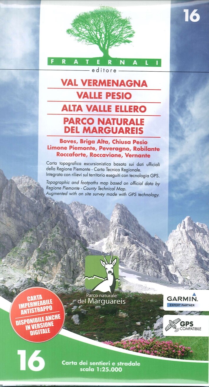 Libri Carta N. 16. Val Vermenagna, Valle Pesio, Alta Valle Ellero, Parco Natural