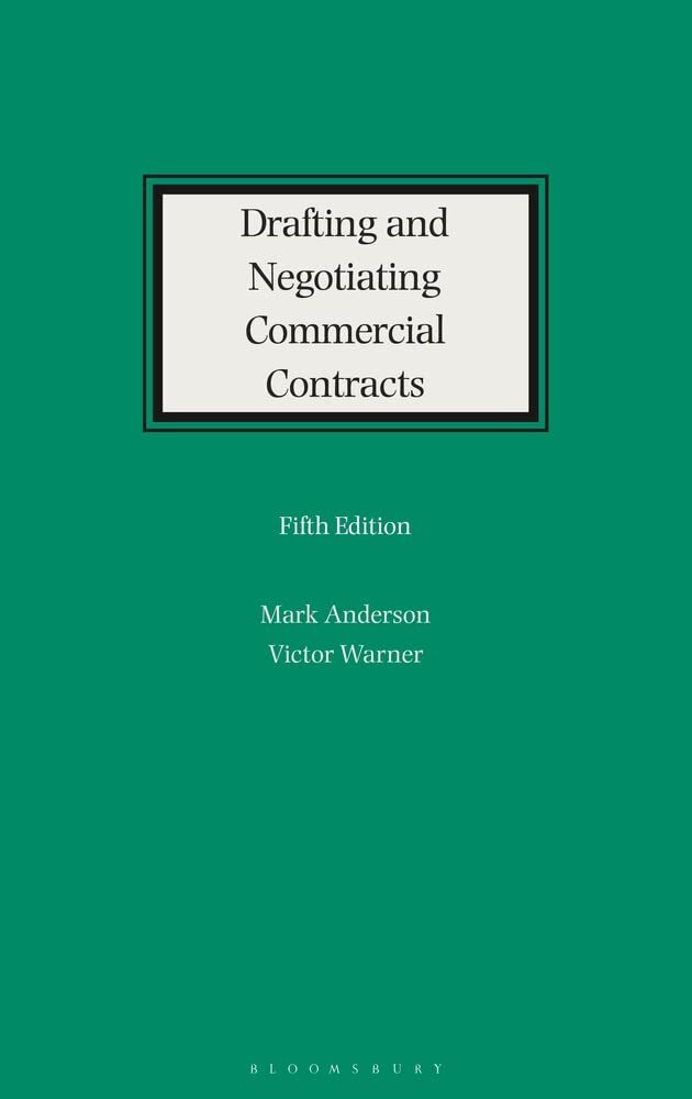 9781526517241 Drafting and Negotiating Commercial Contracts - Mark Anderson,Vict