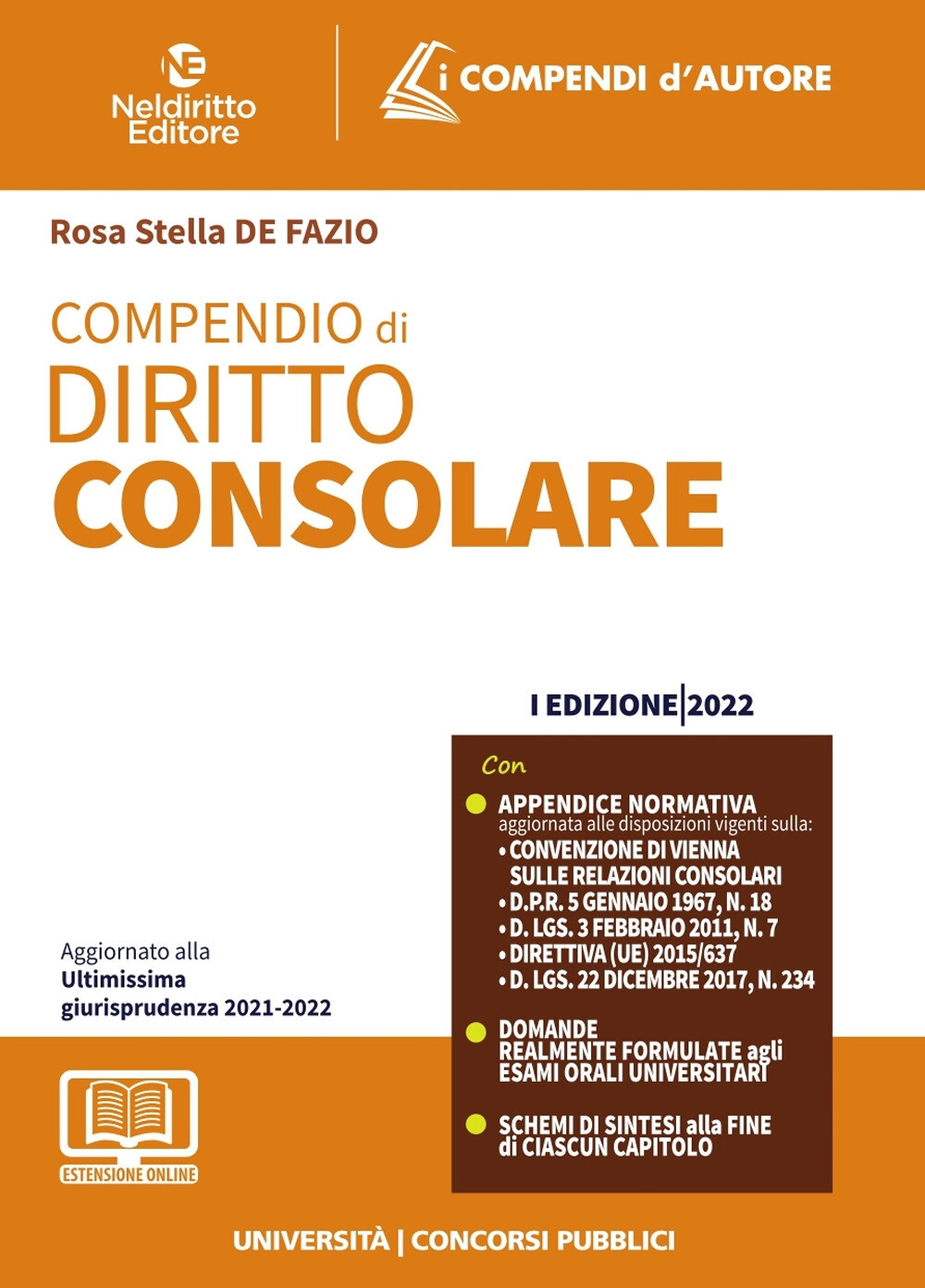 Libri De Fazio Rosa Stella - Compendio Di Diritto Consolare 2022. Con Espansione