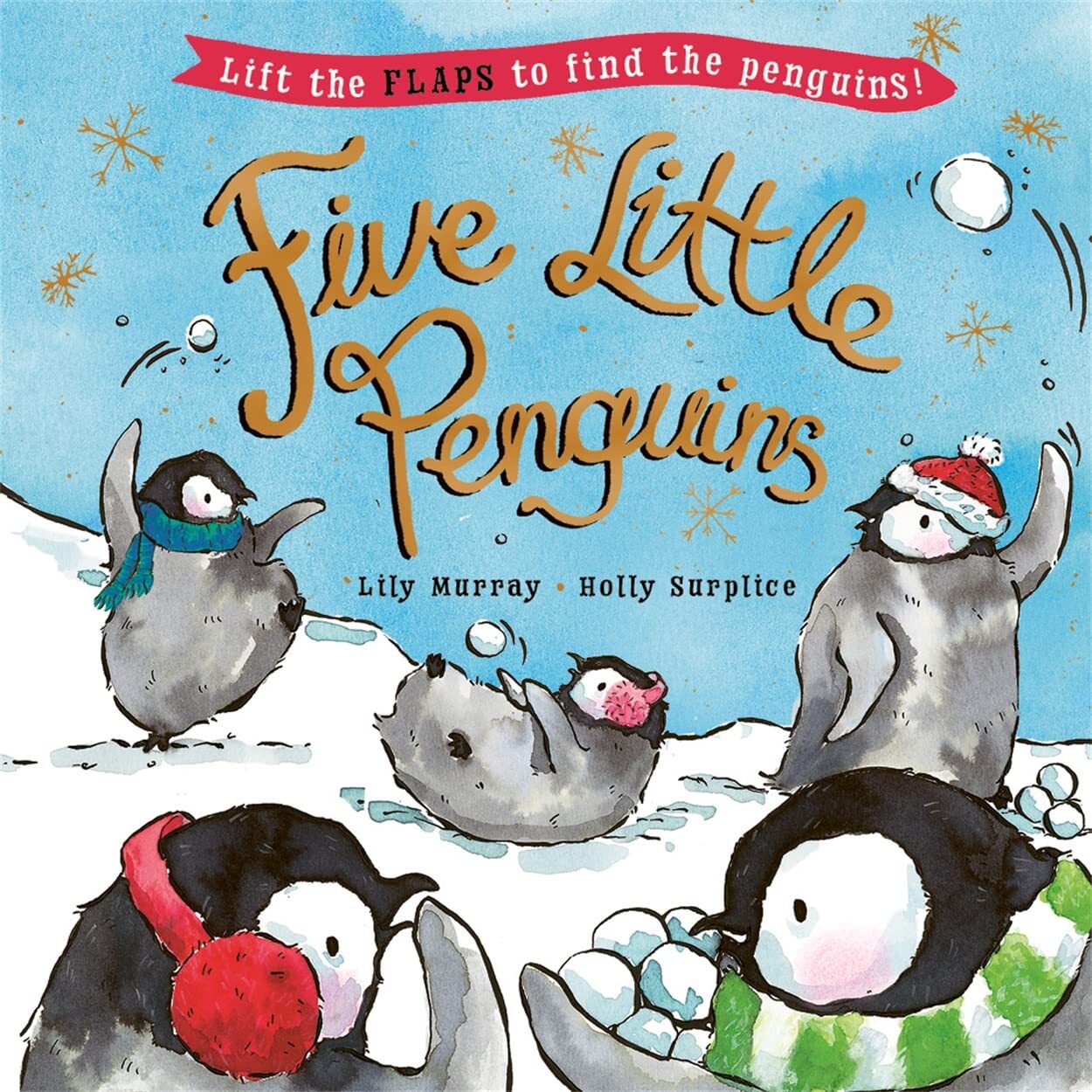 9781800782907 Five Little Penguins: A lift-the-flap Christmas picture book - Lil