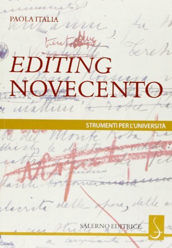 9788884028259 Editing Novecento - Paola Italia