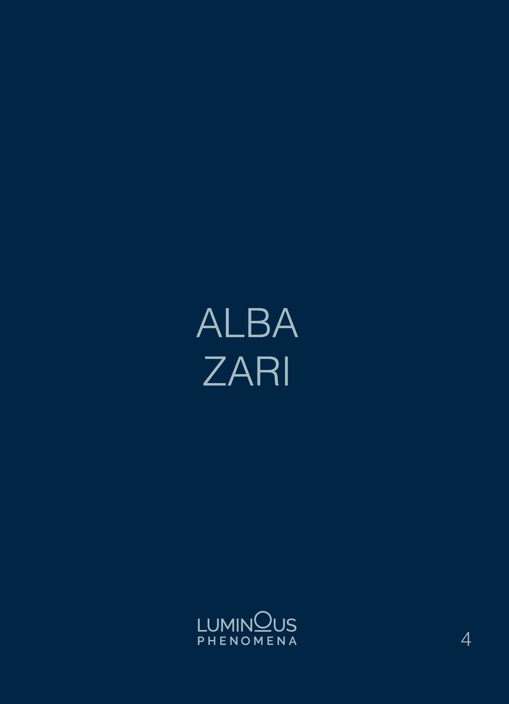 Alba Zari. Luminous Phenomena. Vol. 4 - [Agenzia NFC]