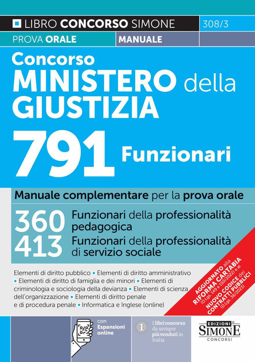 308/3 CONCORSO MINISTERO GIUSTIZIA 719 AA.VV.