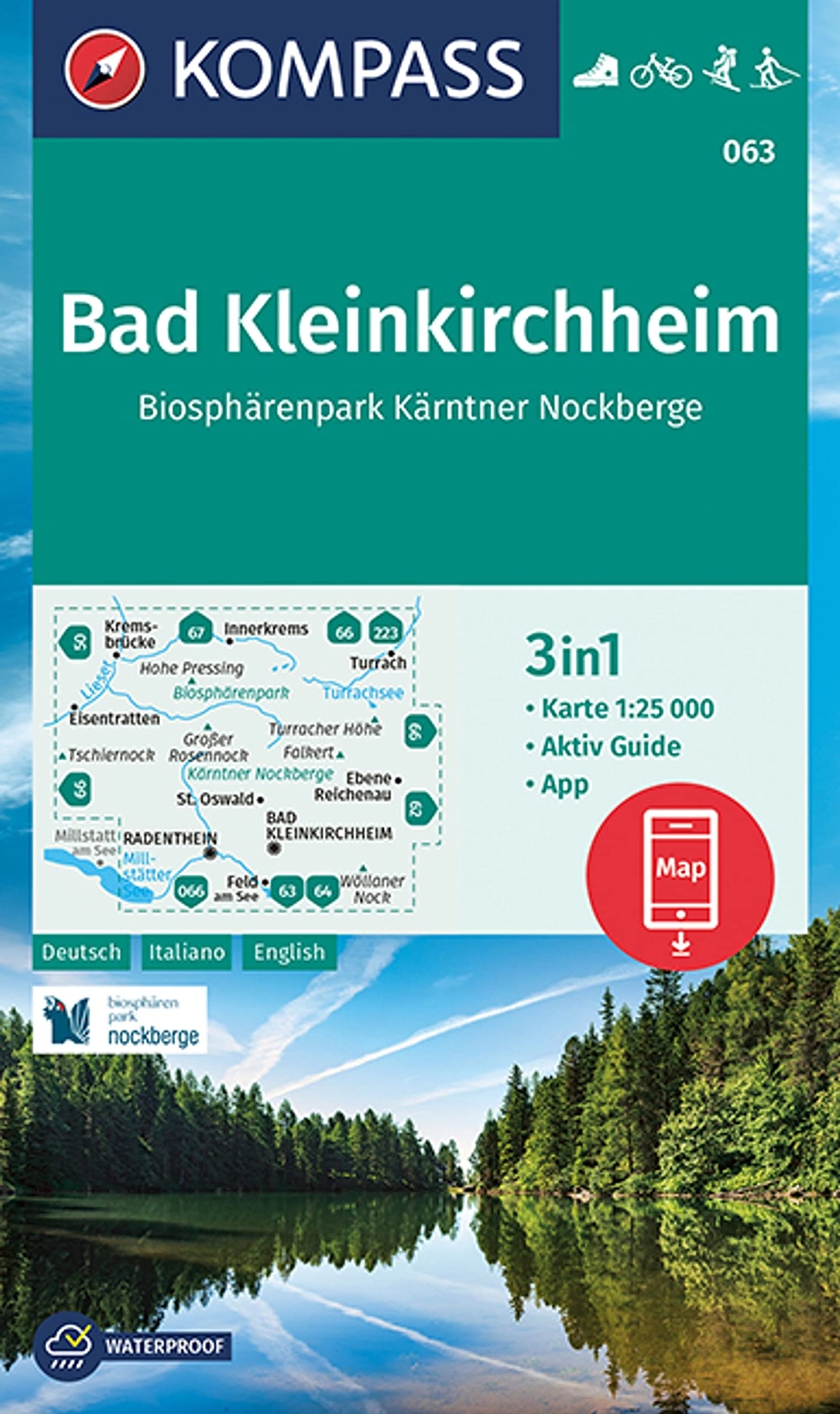9783991213345 KOMPASS Wanderkarte 063 Bad Kleinkirchheim, Biosph.... Langlaufen.
