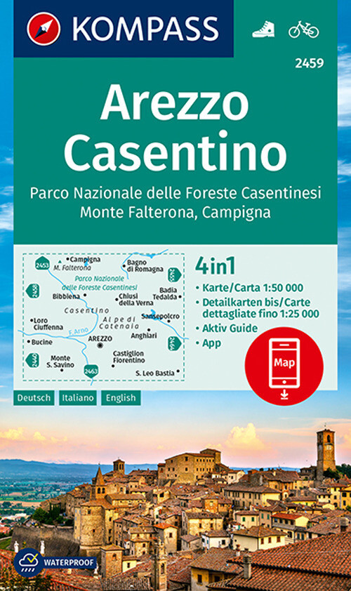 Libri Carta Escursionistica N. 2459. Arezzo, Casentino 1:50.000 (Waterproof)