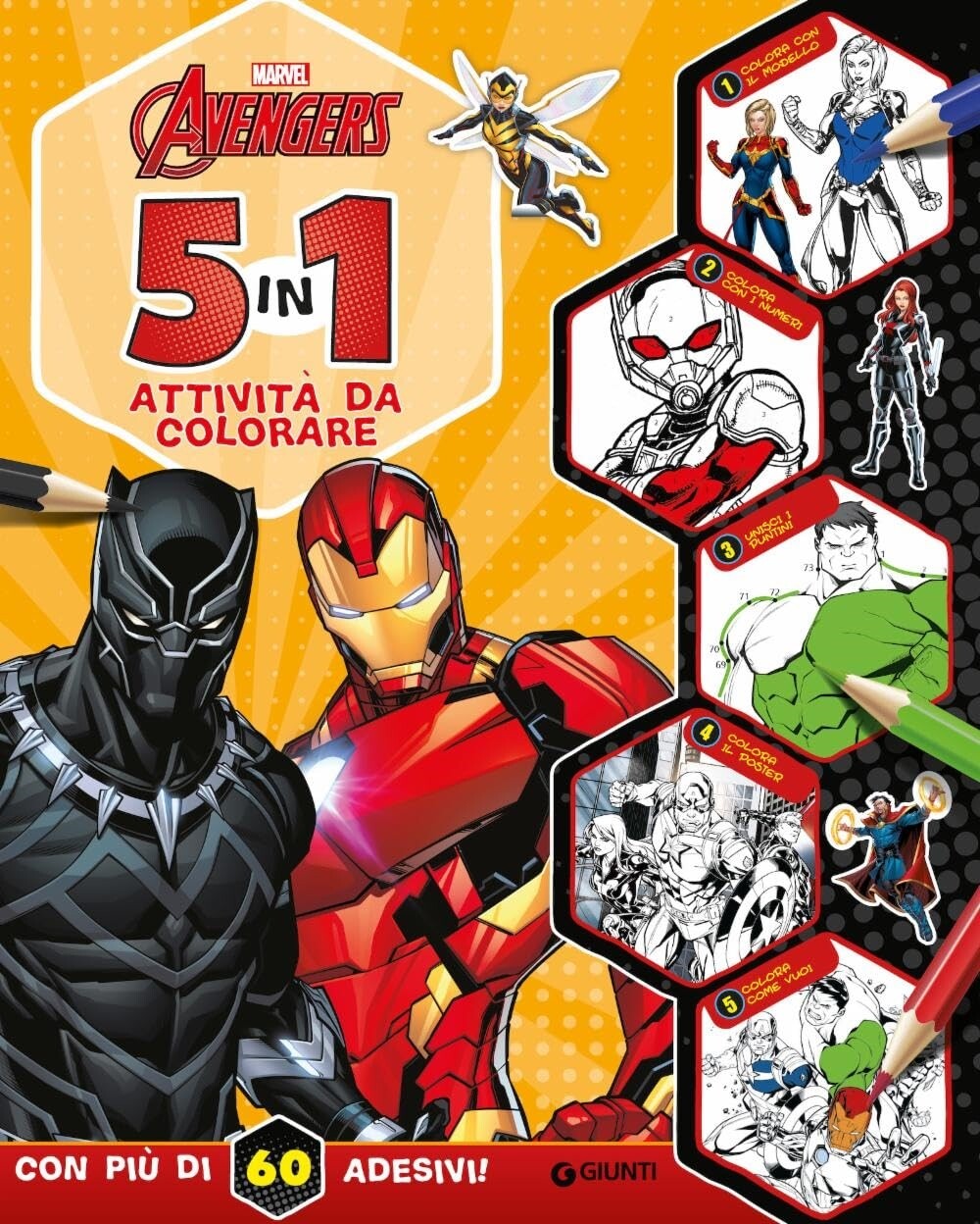 Libri 5 In 1 Attivita Da Colorare. Avengers. Con Adesivi. Ediz. A Colori
