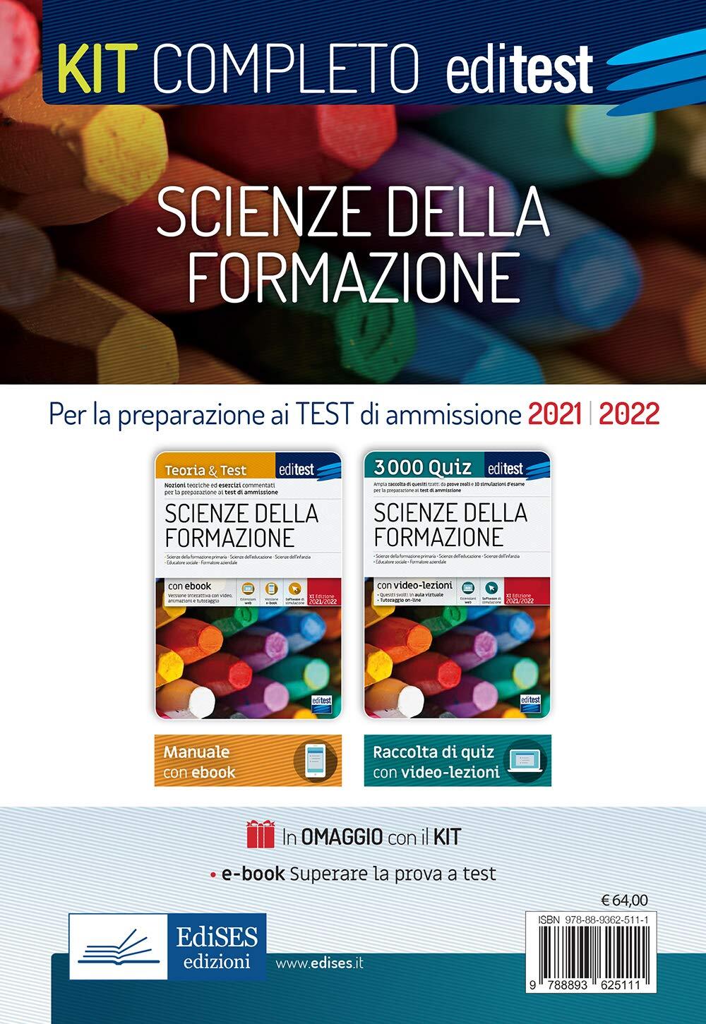 9788893625111 Test Scienze della Formazione Primaria 2021: Kit C...re in omaggio