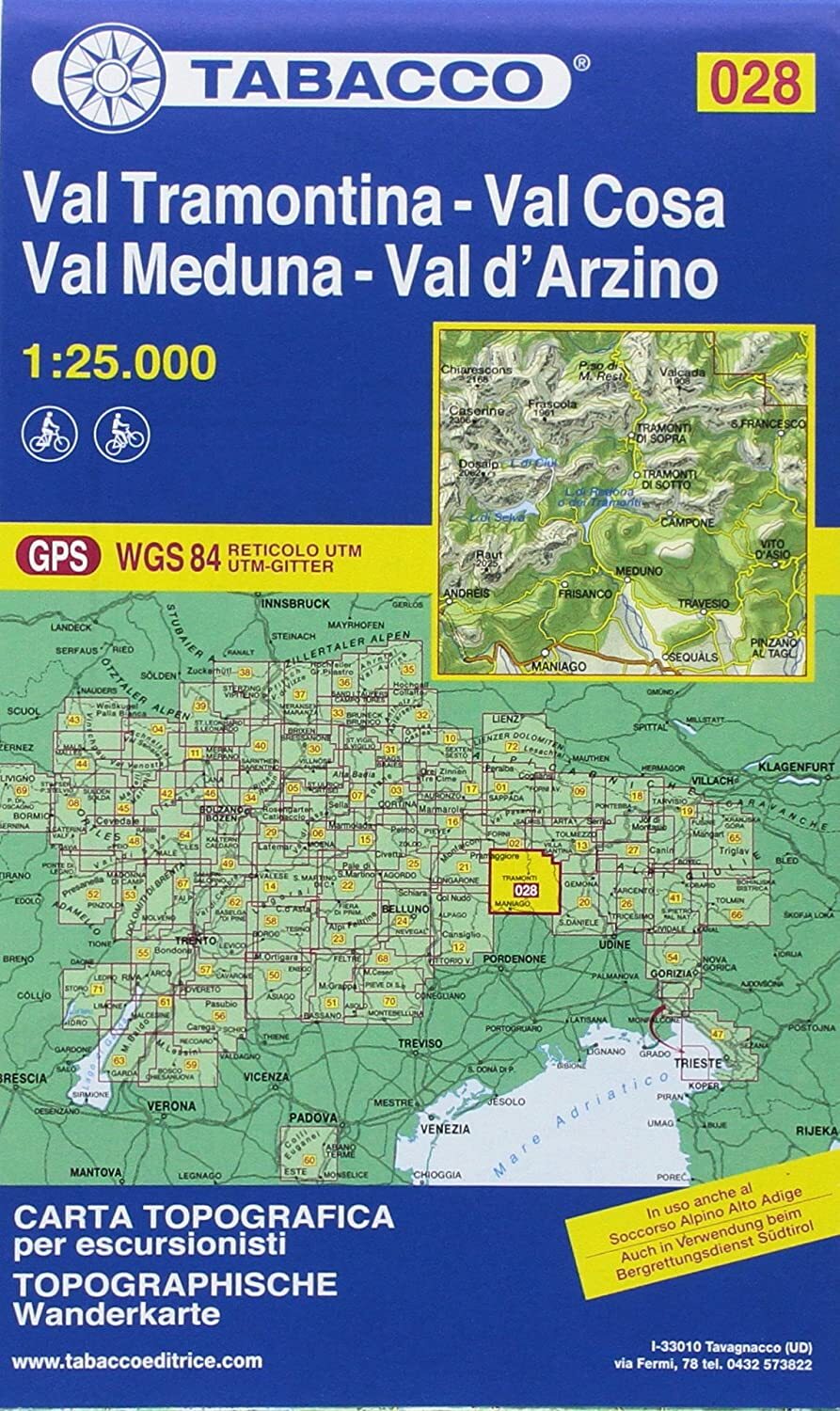 Libri Val Tramontina. Val Cosa. Val D'arzino 1:25.000. Ediz. Italiana, Francese,