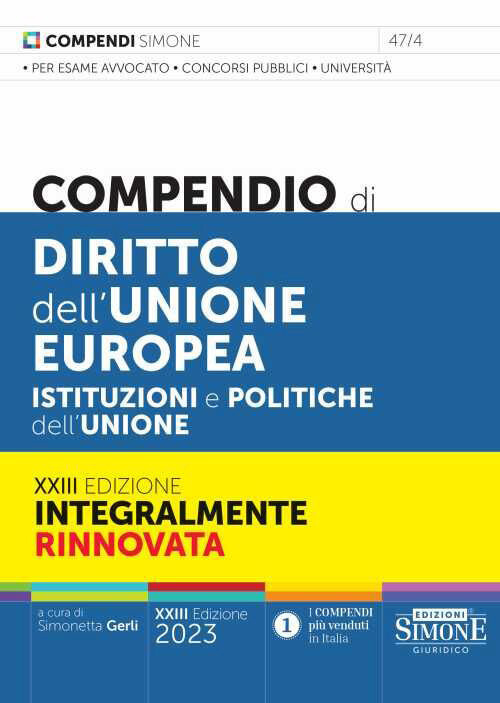 047/4 COMPENDIO DIRITTO UNIONE EUROPEA GERLI