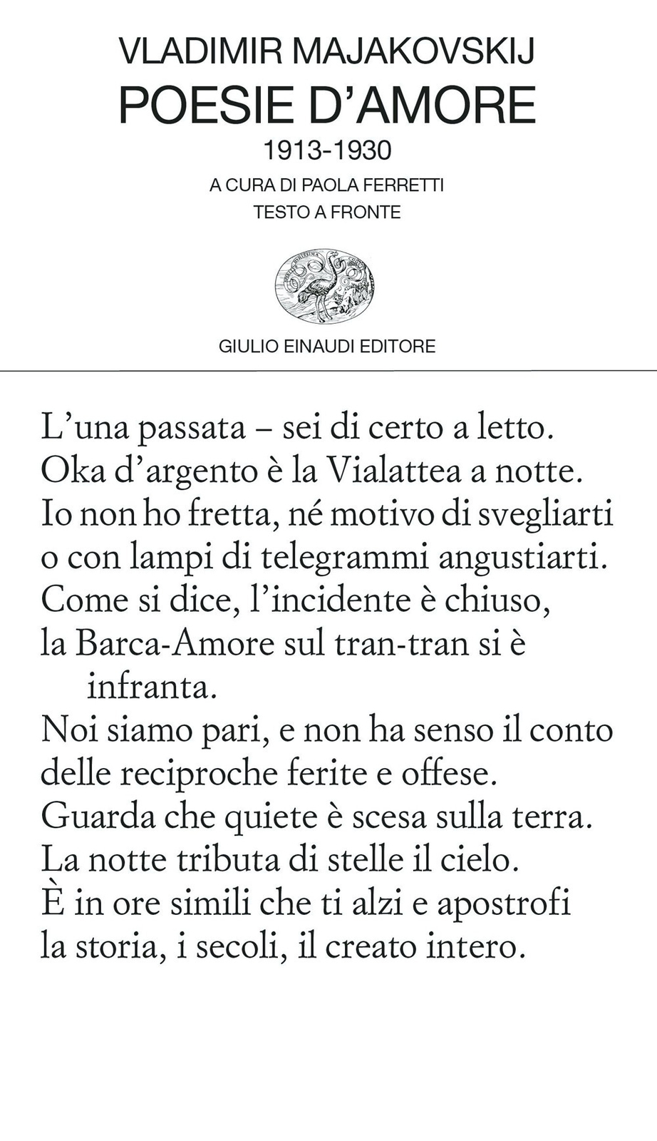 Libri Vladimir Majakovskij - Poesie D'amore 1913-1930. Testo Russo A Fronte