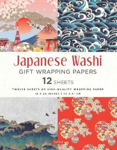 Tuttle Studio Japanese Washi Gift Wrapping Papers - 12 Sheets (Tascabile)