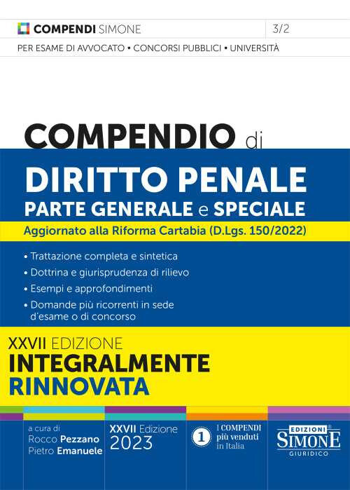 003/2 COMPENDIO DIRITTO PENALE GENERALE PEZZANO