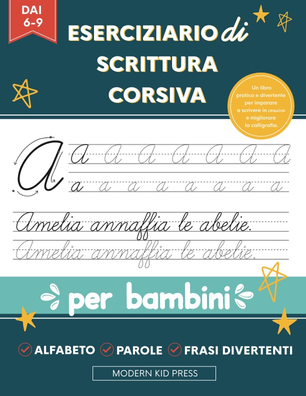 9781952842542 Eserciziario di scrittura corsiva per bambini picc...afia. Età 6+
