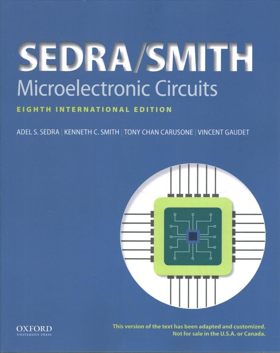 9780190853501 Microelectronic Circuits - Adel S. Sedra,Kenneth C. (KC) Smith,Ton