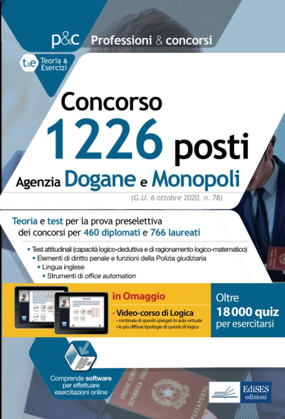 9788836221530 Concorso 1226 posti Agenzia Dogane e Monopoli: Teo... preselettiva
