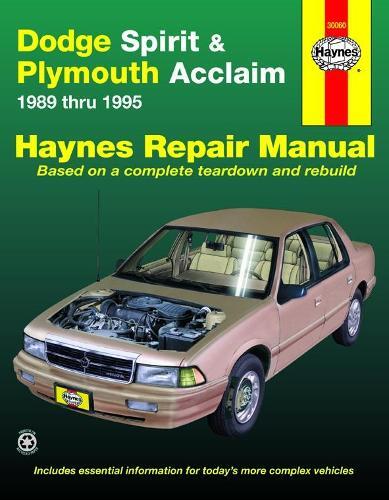Dodge Spirit & Plymouth Acclaim (1989-1995) Haynes Repair Manual (US (Tascabile)