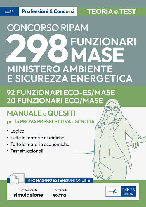 CONCORSO RIPAM 298 FUNZIONARI MASE. 92 FUNZIONARI SETTORE SCIENZE ECON AA.VV.