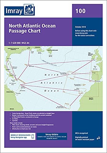 9781786790699 Imray Chart 100: North Atlantic Ocean Passage Chart - Imray Imray