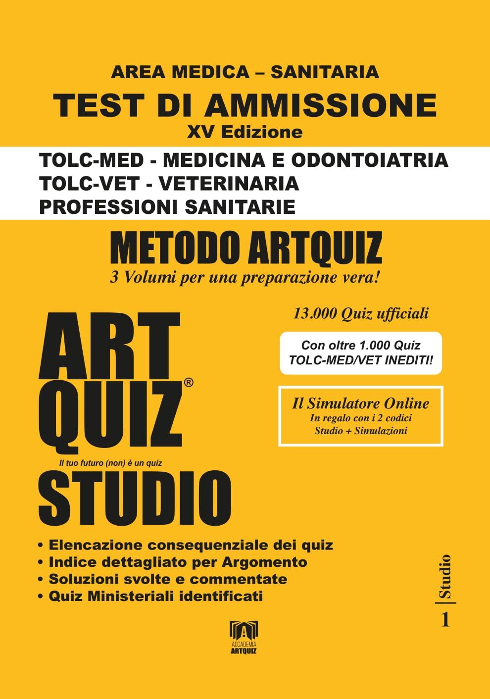 Libri Artquiz Studio. Test Di Ammissione Per Medicina, Odontoiatria, Veterinaria