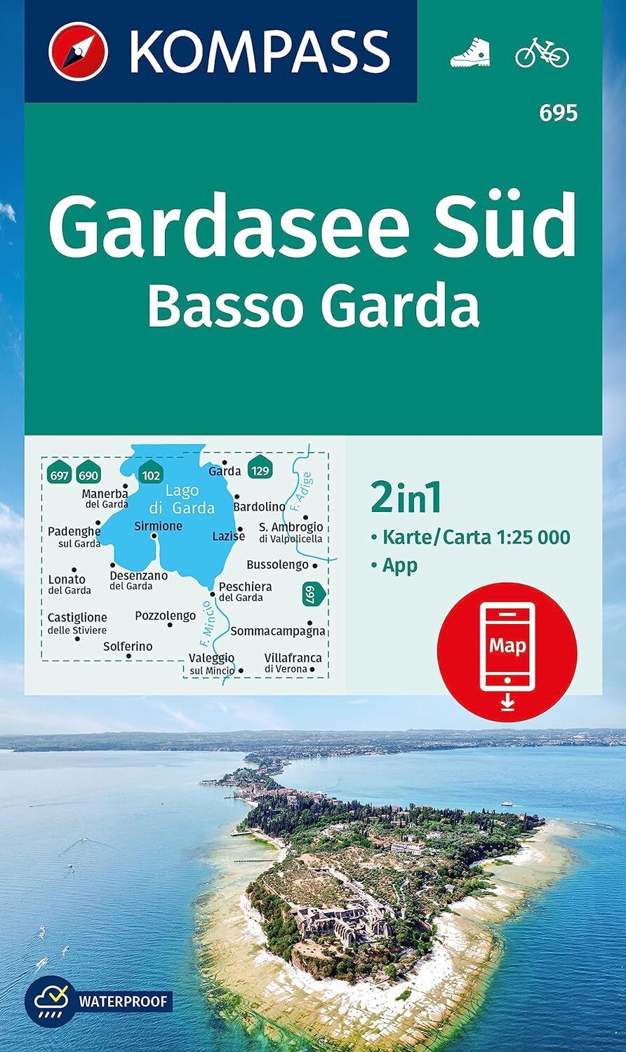 9783991218623 Carta escursionistica n. 695. Basso Garda, Lago di.... Langlaufen.