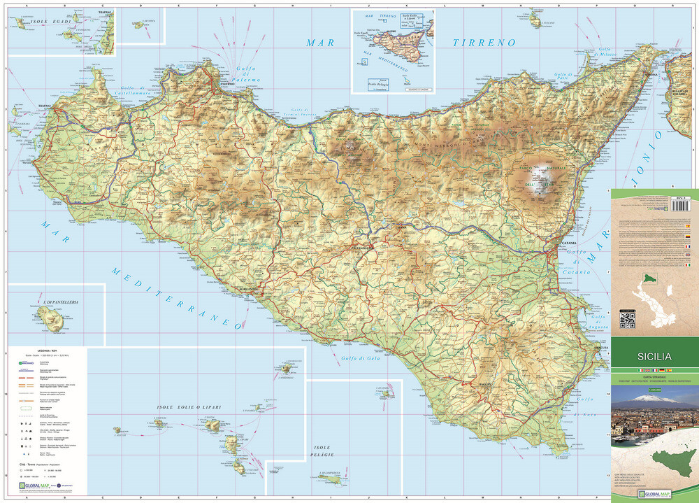 Libri Sicilia. Carta Stradale Della Regione 1:325.000 (Cm 96X69)