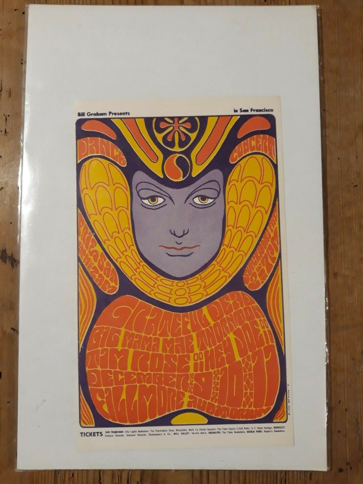 1966-12-09 Grateful Dead Postcard