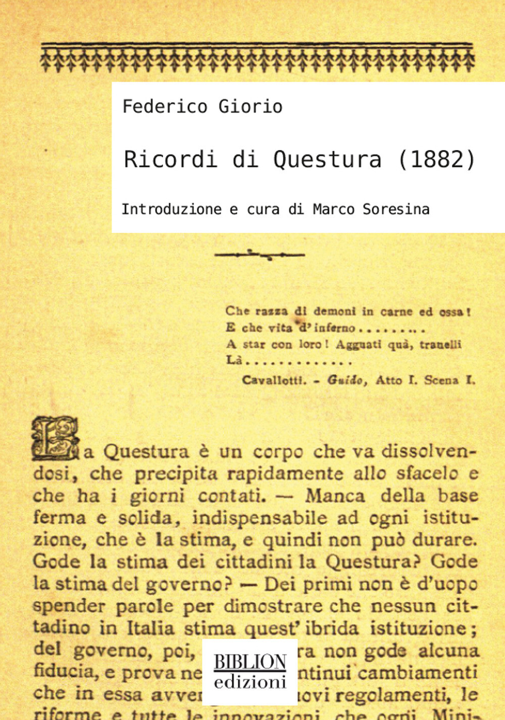 Ricordi di Questura (1882) - Giorio Federico