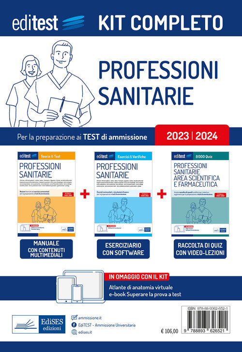 EDITEST. KIT COMPLETO TEST PROFESSIONI SANITARIE. MANUALE + ESERCIZI C AA.VV.