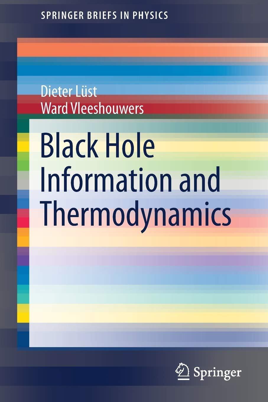 9783030109189 Black Hole Information and Thermodynamics - Dieter Lüst,Ward Vlee