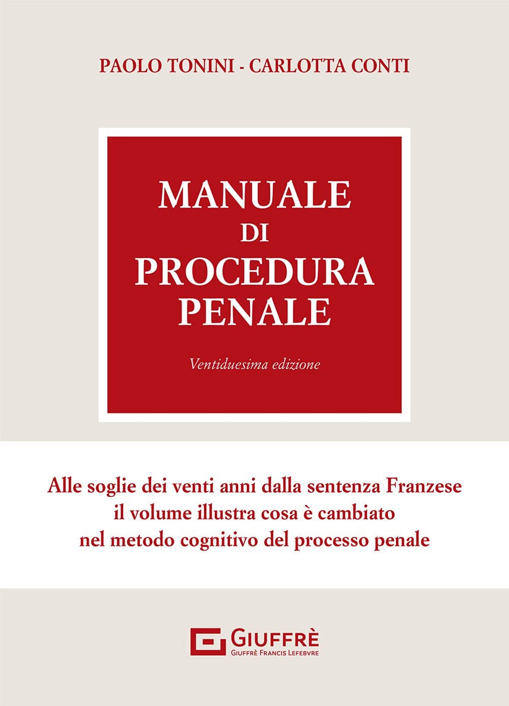 9788828828730 Manuale Di Procedura Penale - Tonini