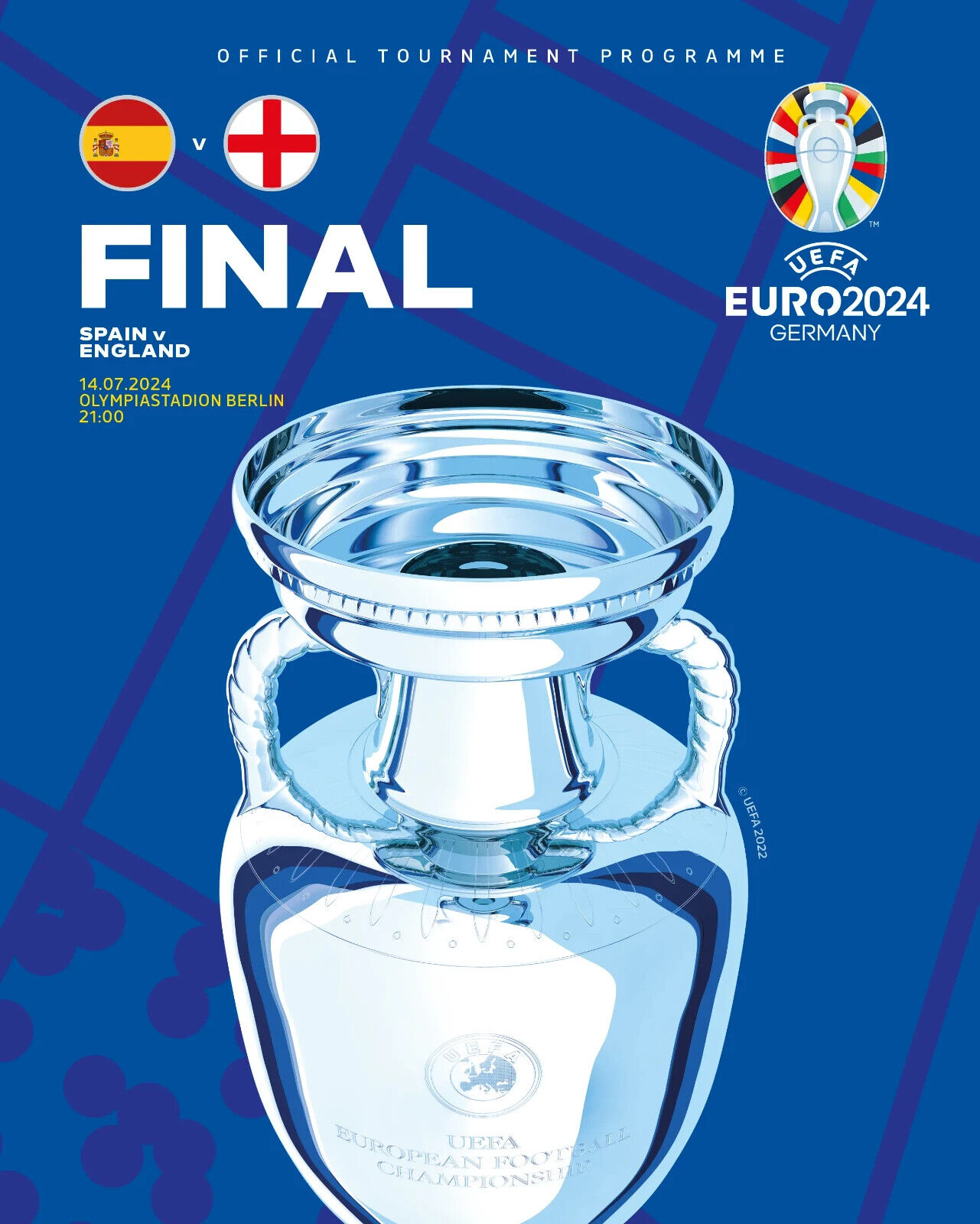 UEFA Euro 2024 - Finale - Spagna Vs England - Ufficiale Torneo Programma