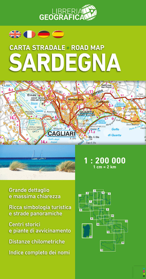 SARDEGNA. CARTA STRADALE 1: 200.000. EDIZ. MULTILINGUE AA.VV.