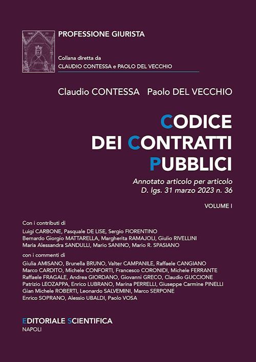CODICE DEI CONTRATTI PUBBLICI  - CONTESSA CLAUDIO, DEL VECCHIO PAOLO -