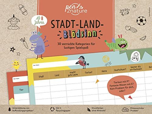 pen2nature Stadt-Land-Blödsinn. Block für Kinder ab 8 Jahren: (Copertina rigida)