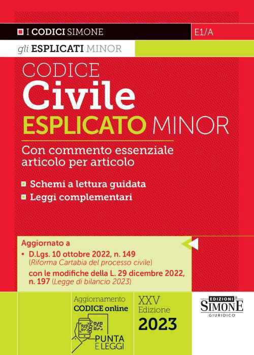 E1/A CODICE CIVILE ESPLICATO MINOR AA.VV.