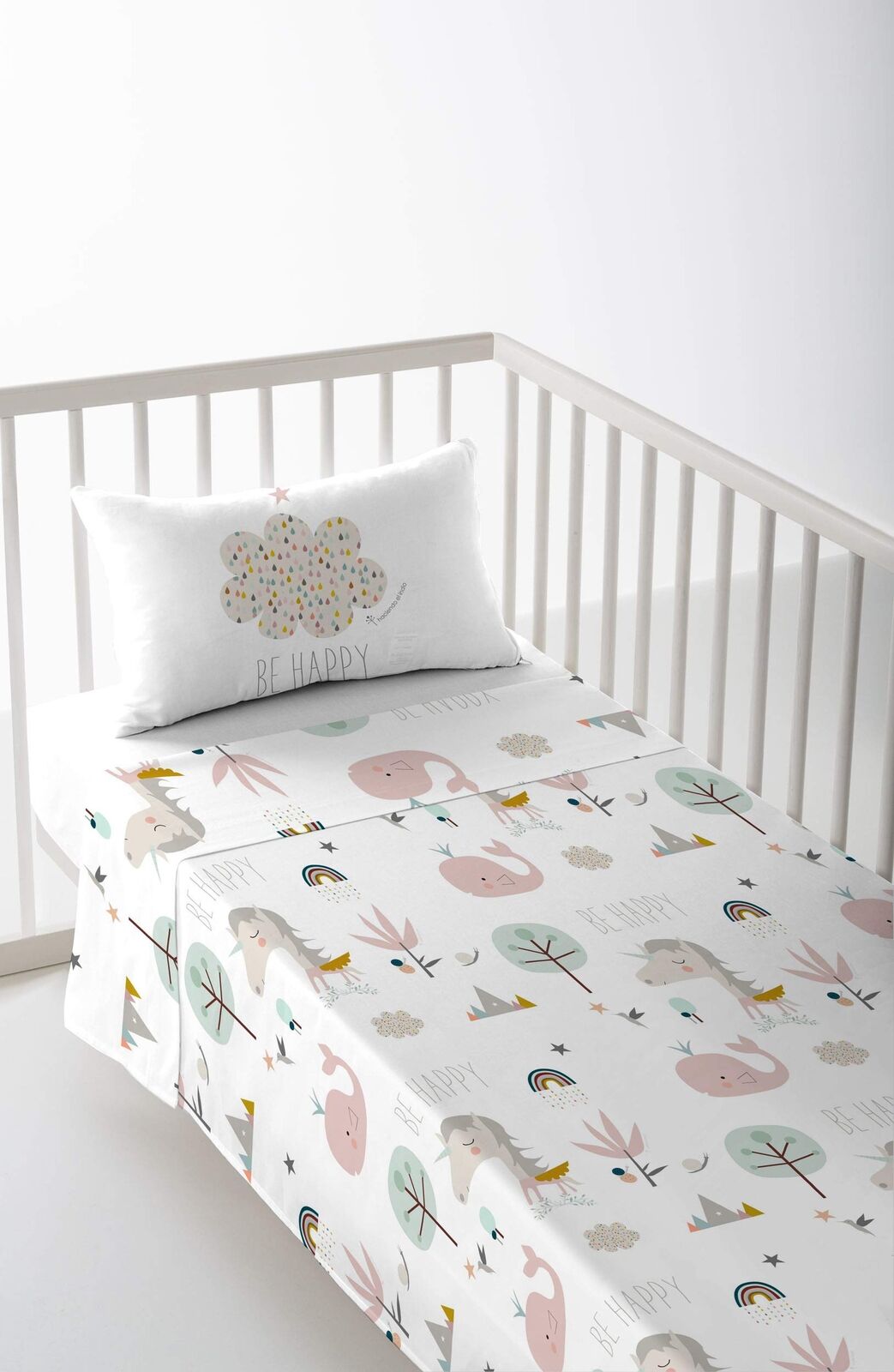 Cot Bedding Set Haciendo El Indio Rainbowland (Size: 80 Cm Cot (120... NUOVO