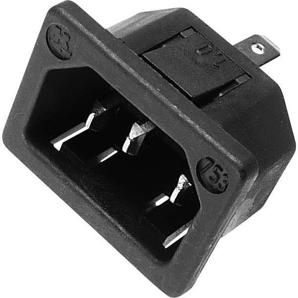 Connettore iec 753 serie spina verticale tot poli 2 + pe 10 a nero kaiser