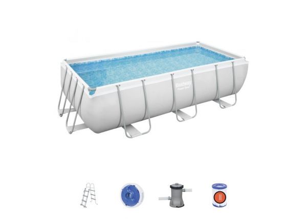 Piscina 56441 bestway fuori terra rettangolare power steel 404x201x...