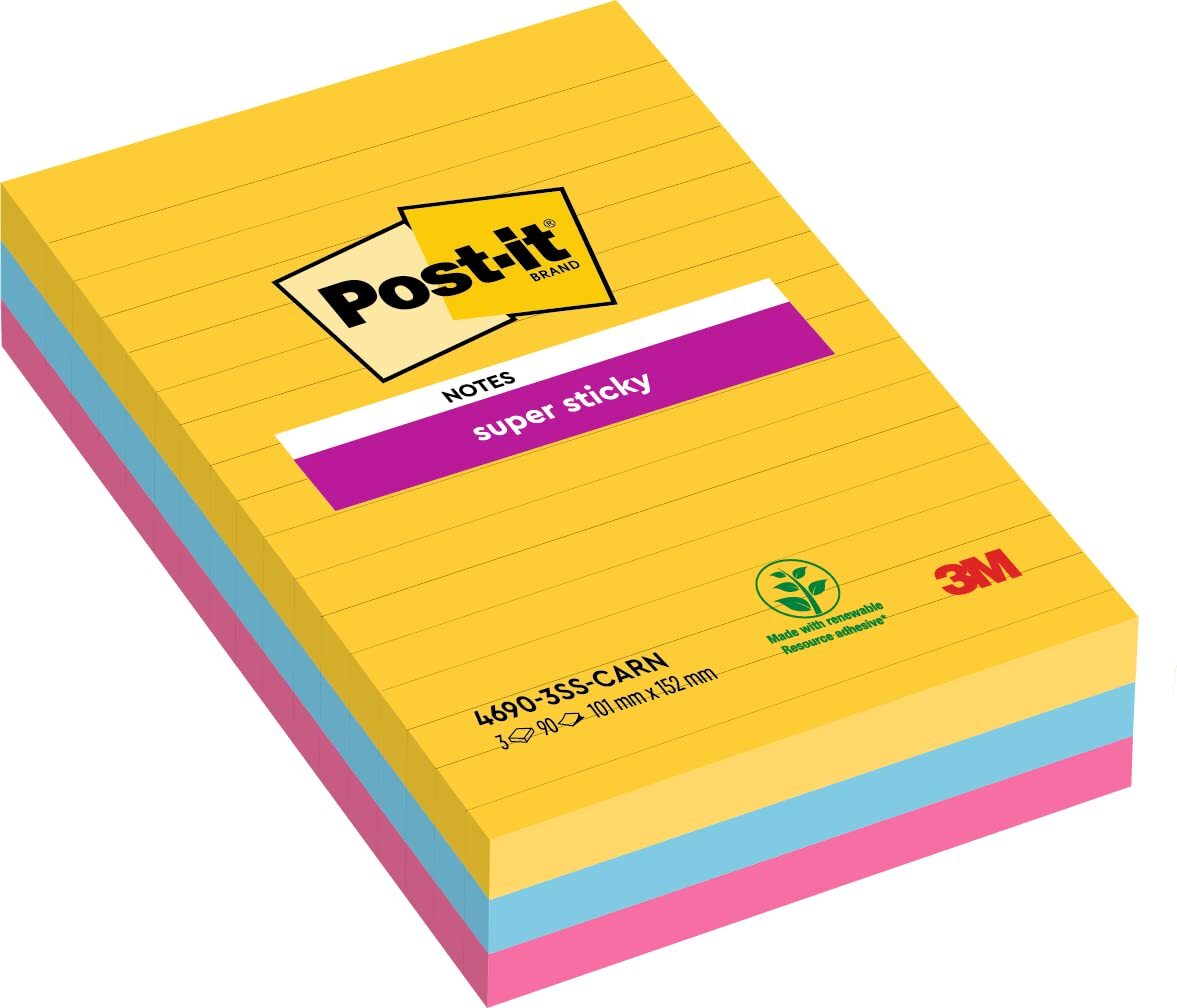 Post-it« Super Sticky 101x152mm 3x90bl. ACC NUOVO