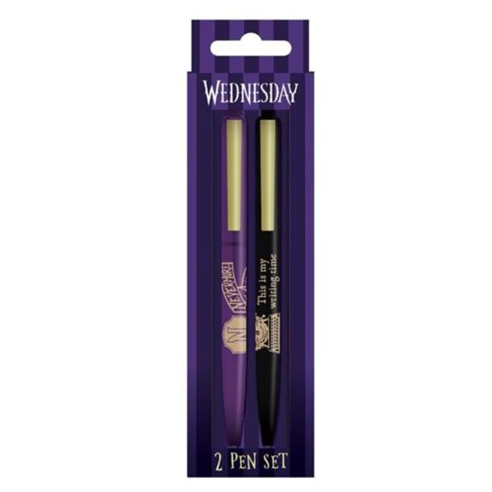 WEDNESDAY (NEVERMORE) PEN SET 2PK Stationery NUOVO