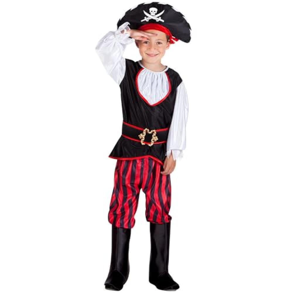(TG. 7-9 anni) Boland- Pirata Tom Costume Bambino, Nero/Rosso/Bianco, 7-9 anni,