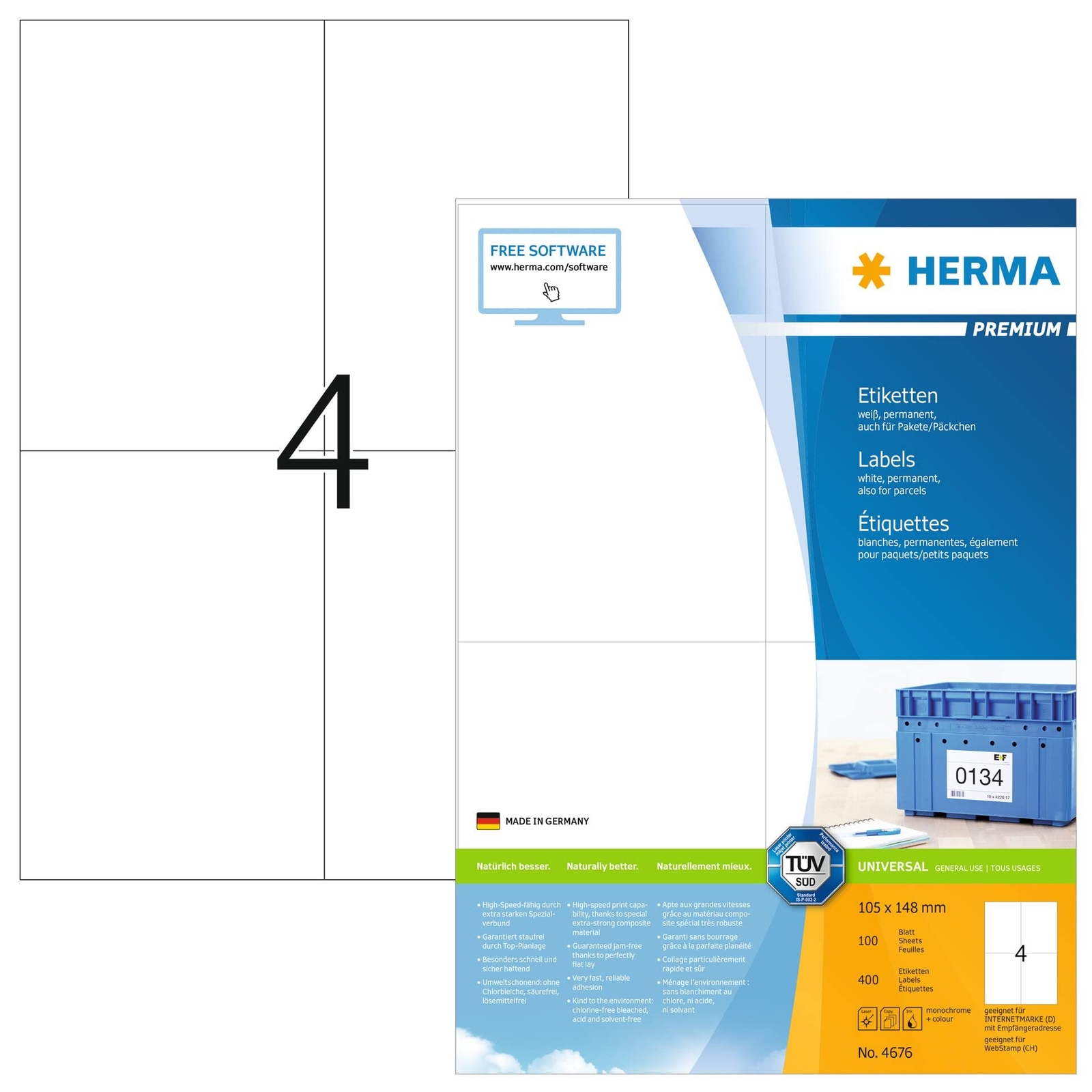 HERMA Universal-Etik.105x148 400St ACC NUOVO