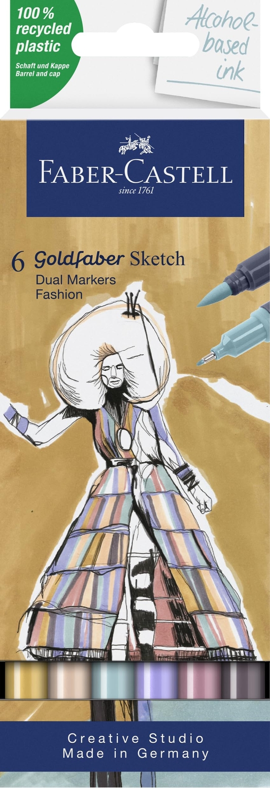 Faber-Castell - Sketch Marker Gofa 6Ct Set Fashion (164808) Toy NUOVO