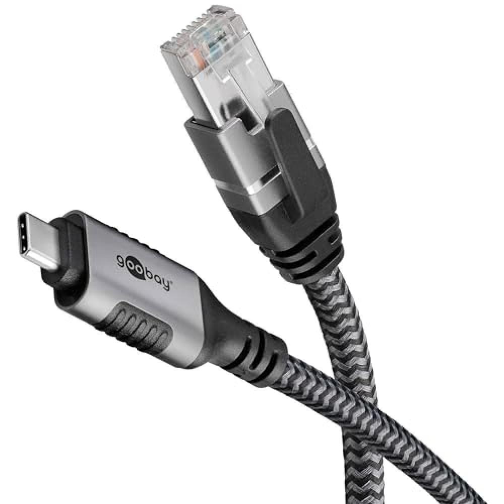 goobay 70754 Cavo da USB-C a RJ45 Ethernet CAT 6 per una connessione Internet ca