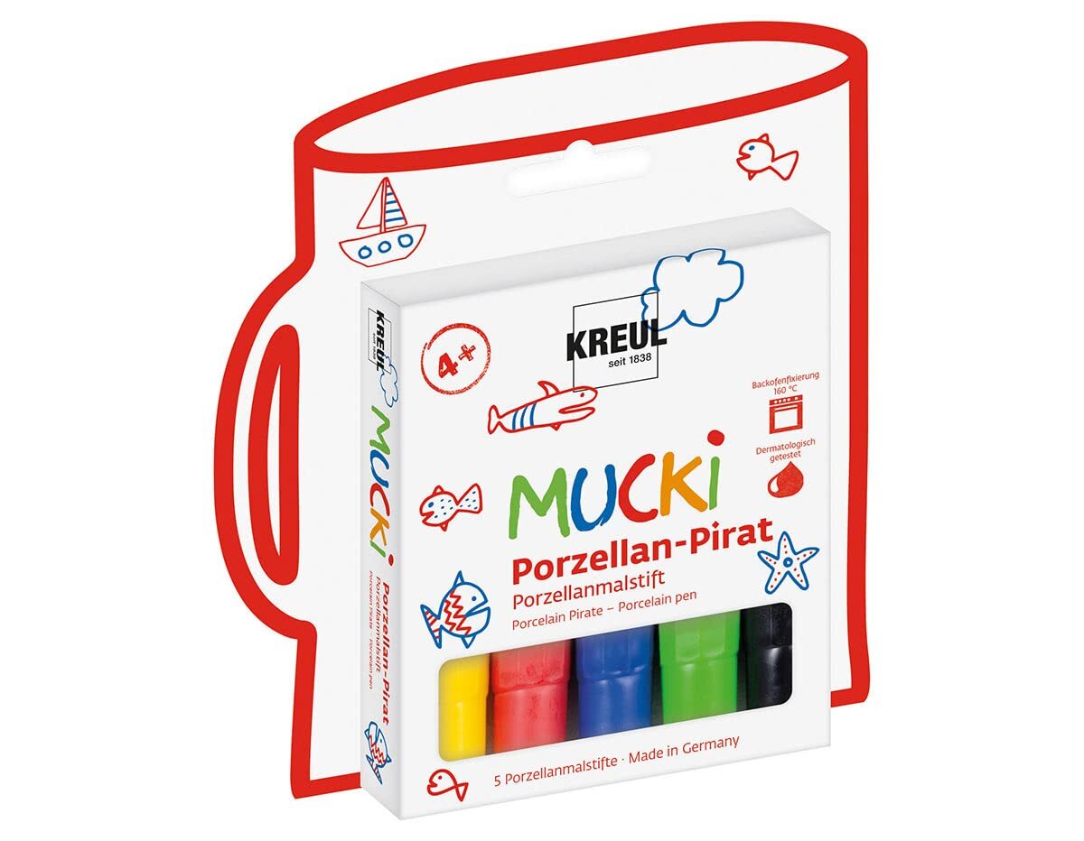 KREUL MUCKI Pirat Porzellanstifte farbsortiert 2,0 NUOVO