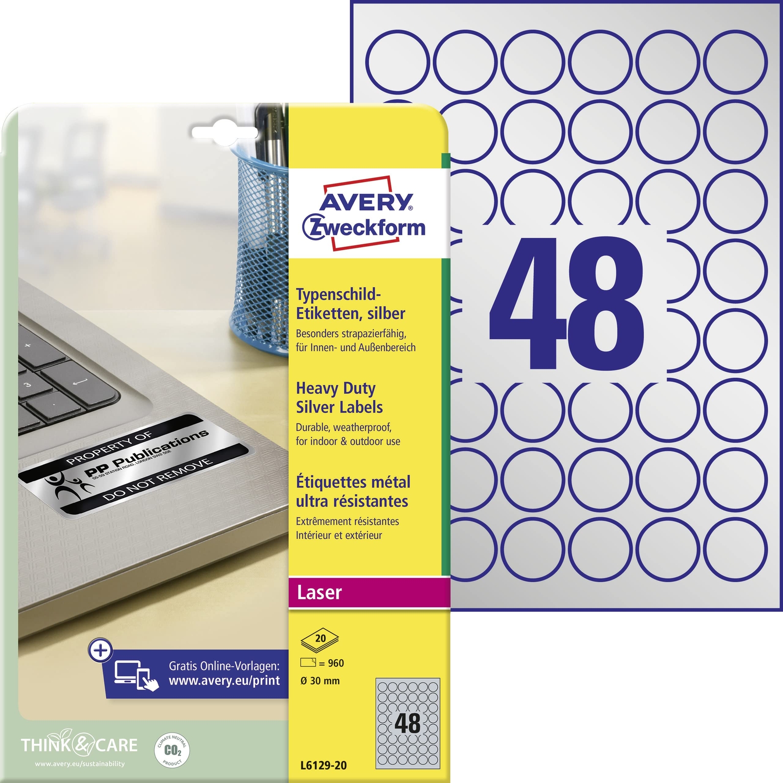 AVERY Zweckform Typenschild Etik.silber ACC NUOVO