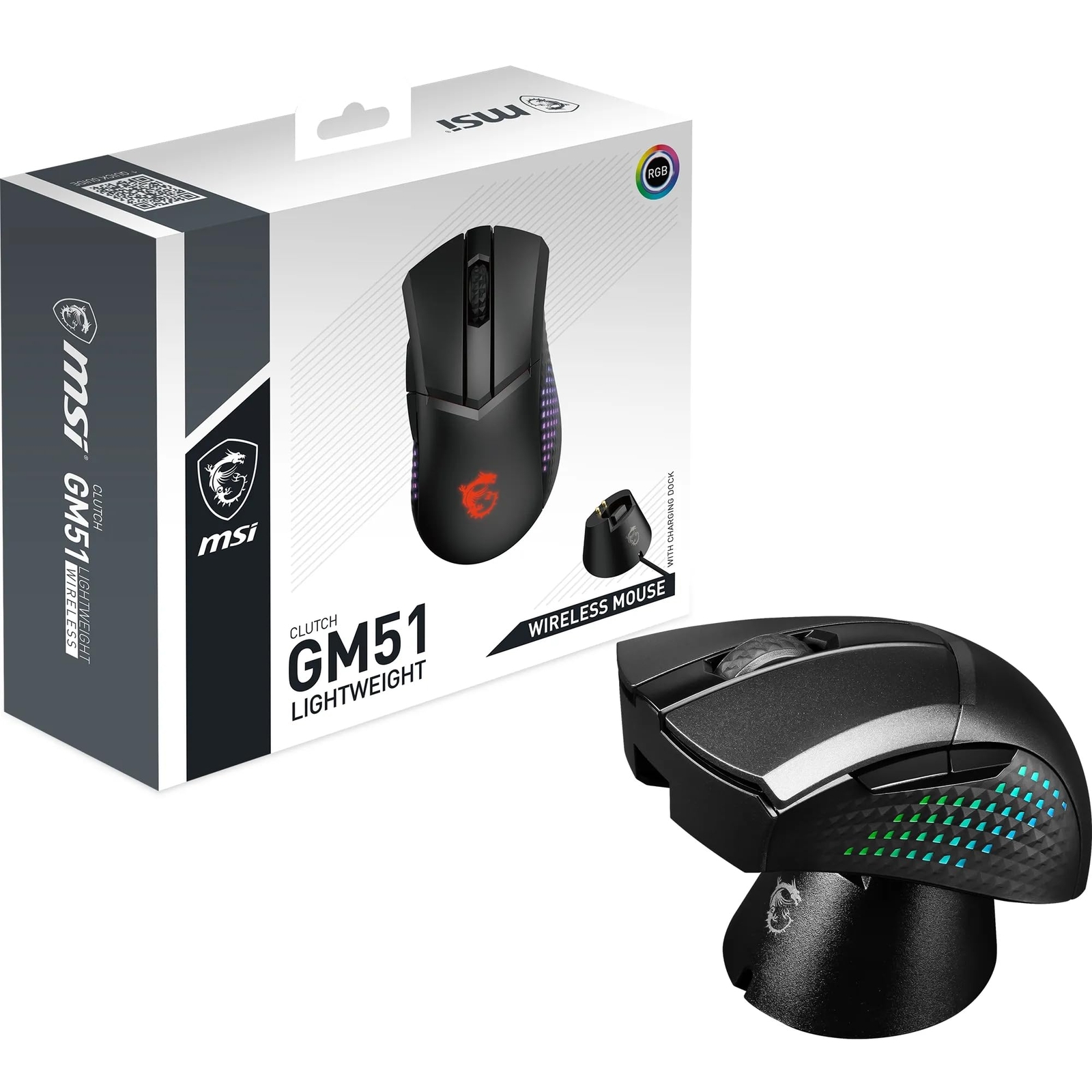 `MSI Clutch GM51 Lightweight WIRELESS Gaming Maus,` ACC NUOVO